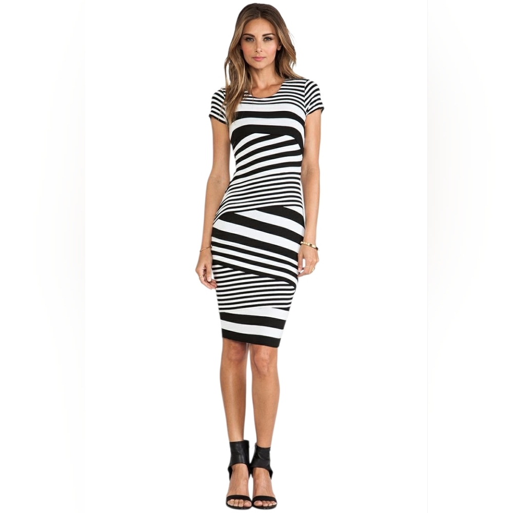 Anthropologie Bailey 44 Perspective Dress XS  Stripe Sheath Bodycon Stretch USA